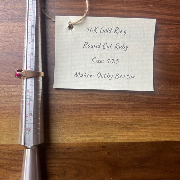 10k gold ruby ring made by ostby barton jewelry company. Size 10.5 - Picture 4 of 10